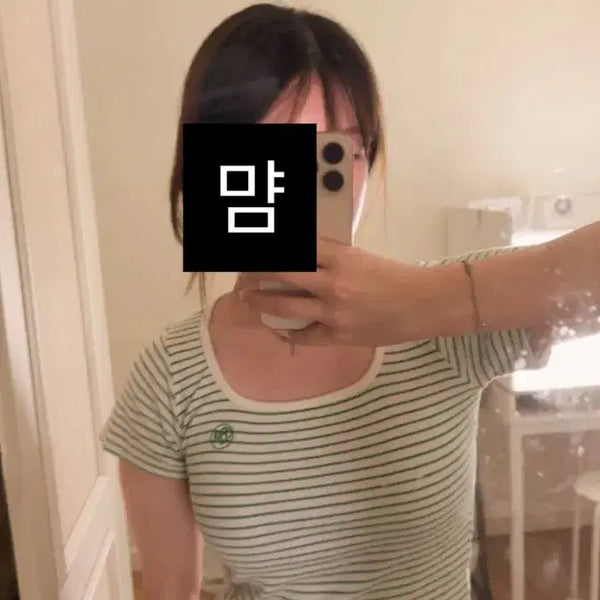 [BUNJANG] Striped Short Sleeve T-Shirt / (실착사진)줄무늬 반팔 티셔츠 판매합니다