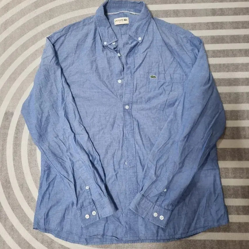 [BUNJANG] Lacoste Slim Fit Long Sleeve Button-Down Shirt / 라코스테 셔츠 블루