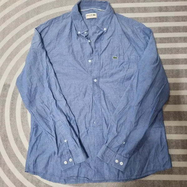 [BUNJANG] Lacoste Slim Fit Long Sleeve Button-Down Shirt / 라코스테 셔츠 블루