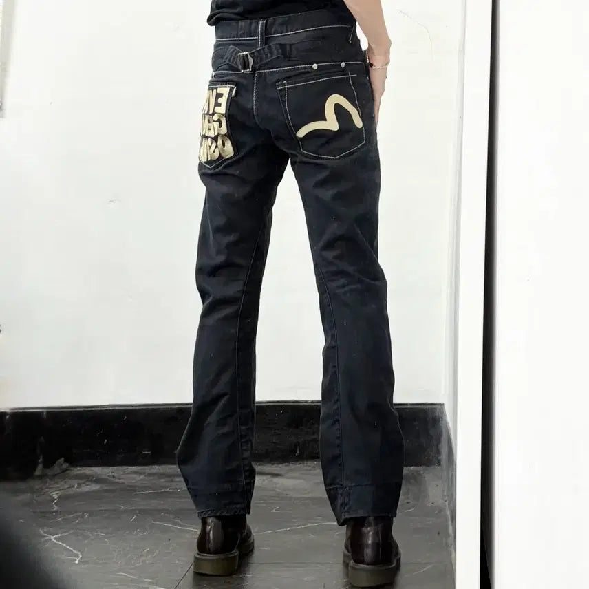 [BUNJANG] Evisu Osaka Cinched Back Engineered Denim Pants / 에비수 오사카 신치백 엔지니어드 데님 팬츠