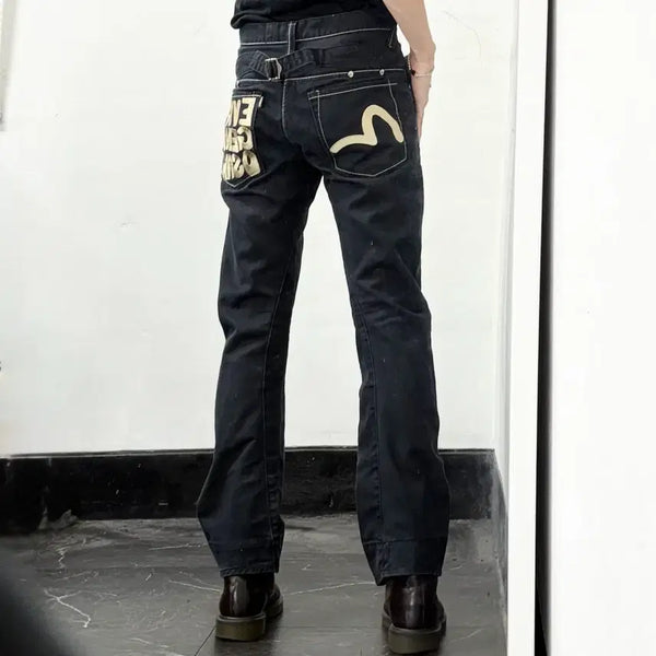 [BUNJANG] Evisu Osaka Cinched Back Engineered Denim Pants / 에비수 오사카 신치백 엔지니어드 데님 팬츠