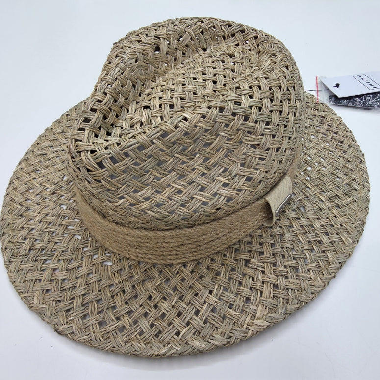 [BUNJANG] Handmade Natural Straw Hat Raffia Fedora Couple Summer Hat / [새상품] 고급 수제 천연 밀짚 모자 커플 여름 라피아햇