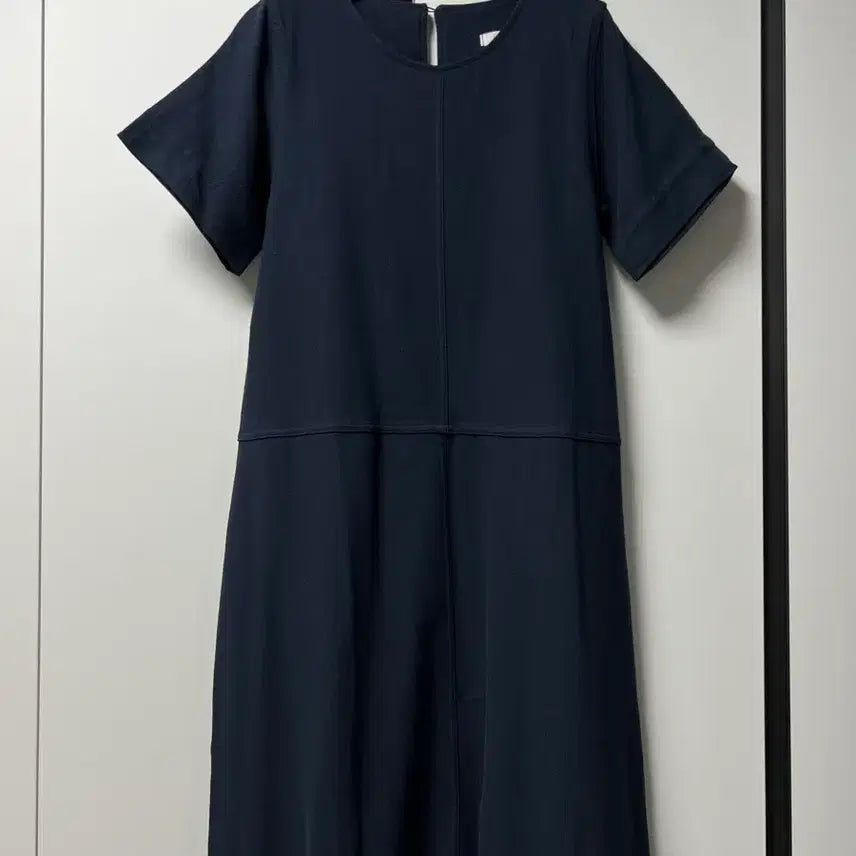 [BUNJANG] Navy Round Hem Pocket Dress / 라운드 뒤포켓 원피스 간절기용