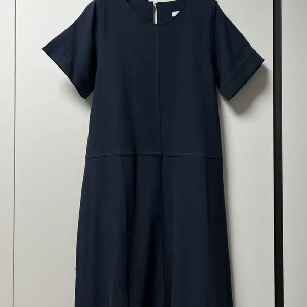 [BUNJANG] Navy Round Hem Pocket Dress / 라운드 뒤포켓 원피스 간절기용