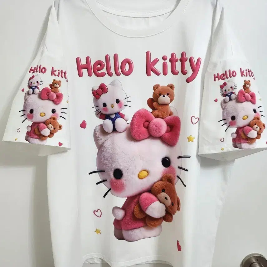 [BUNJANG] Hello Kitty Oversized T-Shirt / 헬로키티 오버핏 빅사이즈 반팔티셔츠<새상품>가격내림x