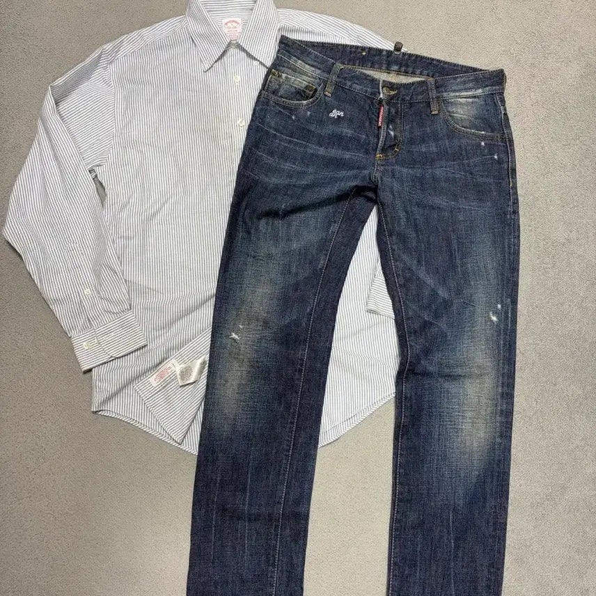 [BUNJANG] Brooks Brothers & Dsquared2 Bundle Washed Denim and Madison Oxford Shirt / 브룩스브라더스 & 디스퀘어드 일괄 95-98사이즈