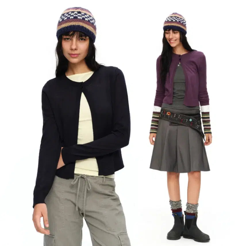 [BUNJANG] OINIMI Two-Button Wool Knit Cardigan / OINIMI 니트 가디건 울 투버튼 가디건