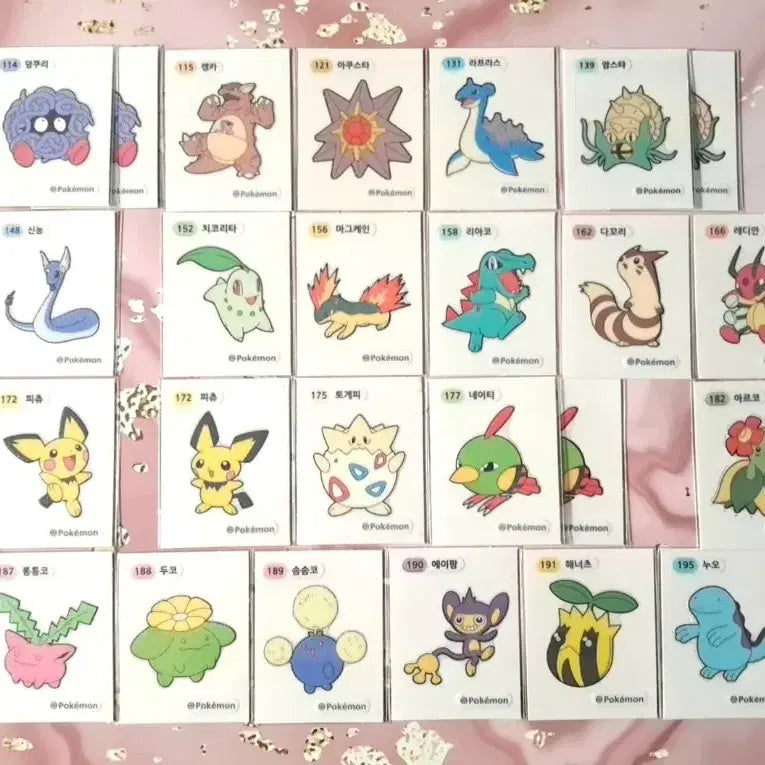 [BUNJANG] Pokemon Sticker Collection (108-196) - 27 Types / 포켓몬 띠부씰 "108번 ~ 196번" 27종 모음