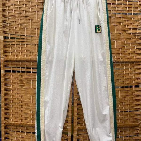 [BUNJANG] White Training Jogger Pants with Striped Accents / 트레이닝 바지