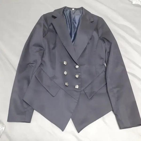 [BUNJANG] Double Button Jacket Black Navy / 매력적인 블랙네이비 더블 버튼 자켓