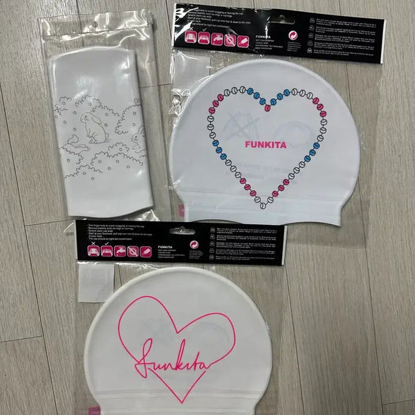 [BUNJANG] Kitty Bunny Pony, Funkita, Scribble Swim Cap Bundle Set / 키티버니포니 그로브, 펑키타 하트로프, 스크리블 수모 일괄