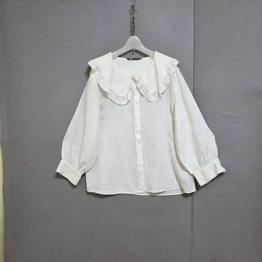 [BUNJANG] Zara Linen Blouse M / 자라 큰플랫카라 린넨 블라우스 M   n9121