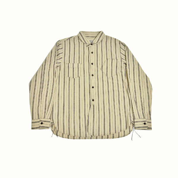 [BUNJANG] Pherrows Linen Blend Stripe Work Shirt / M) 페로우즈 린넨 블렌드 스트라이프 워크셔츠