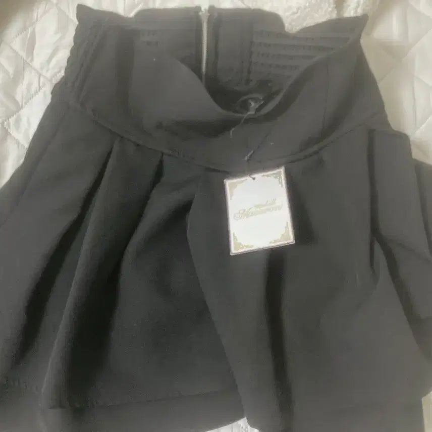 [BUNJANG] Michelle Macaron Black Mini Skirt Size S / 미셸 마카롱 블랙 S 종이택 미제거
