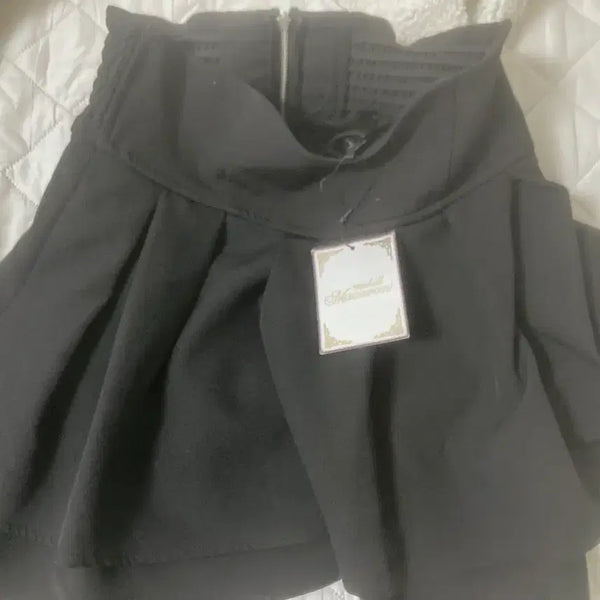 [BUNJANG] Michelle Macaron Black Mini Skirt Size S / 미셸 마카롱 블랙 S 종이택 미제거