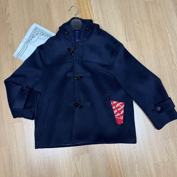 [BUNJANG] Musinsa Navy Duffle Coat (Size L) / 무신사 네이비 더플코트 라지 사이즈