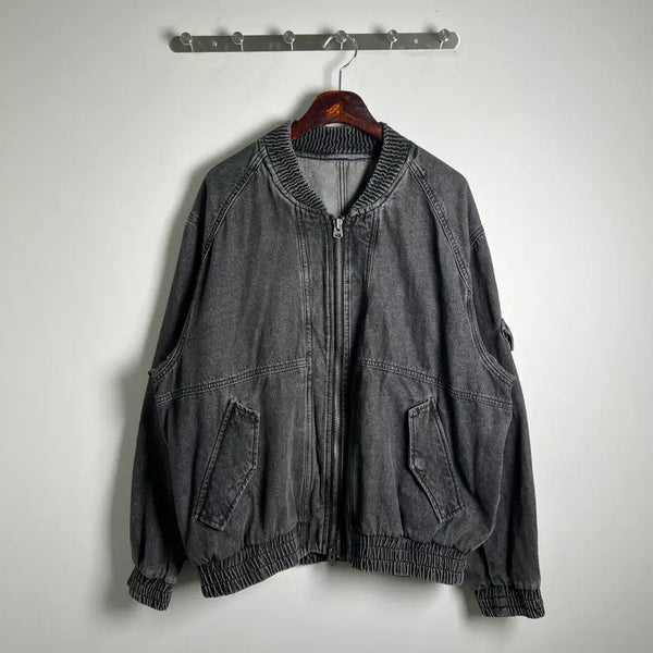 [BUNJANG] Il Corsso Black Washed Denim Blouson Jacket 105 / 일꼬르소 흑청 워싱 데님 블루종 자켓 105