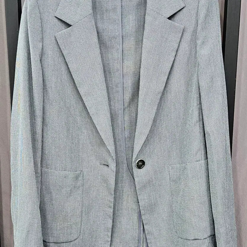 [BUNJANG] The Izzat Women's Single Button Houndstooth Blazer Jacket (Size S) / 더 아이잗 잔체크 싱글 자켓 블레이저 (55사이즈)