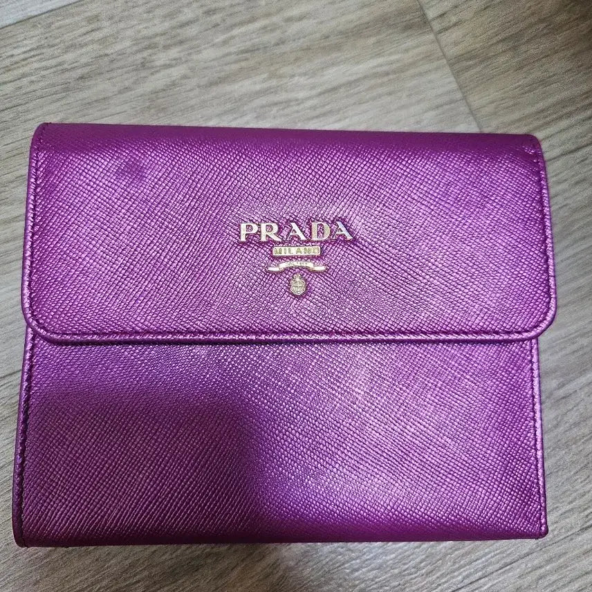 [BUNJANG] Prada Saffiano Bifold Wallet - Pearl Purple / 프라다 사피아노 반지갑 펄 퍼플