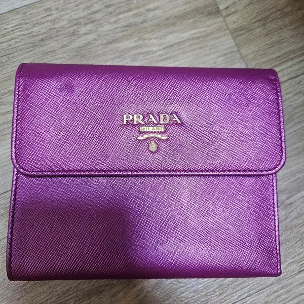 [BUNJANG] Prada Saffiano Bifold Wallet - Pearl Purple / 프라다 사피아노 반지갑 펄 퍼플