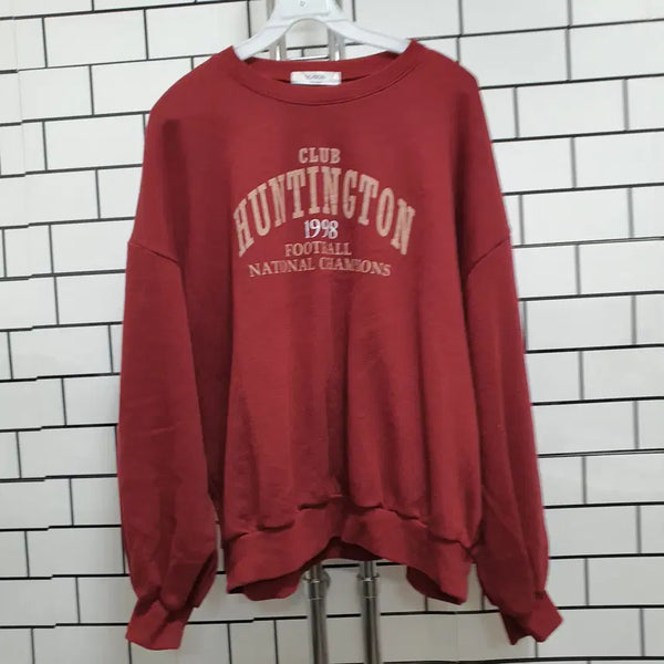 [BUNJANG] Oversized Printed Sweatshirt (Fleece-Lined) / -52 오버핏 프린팅 맨투맨 (기모)