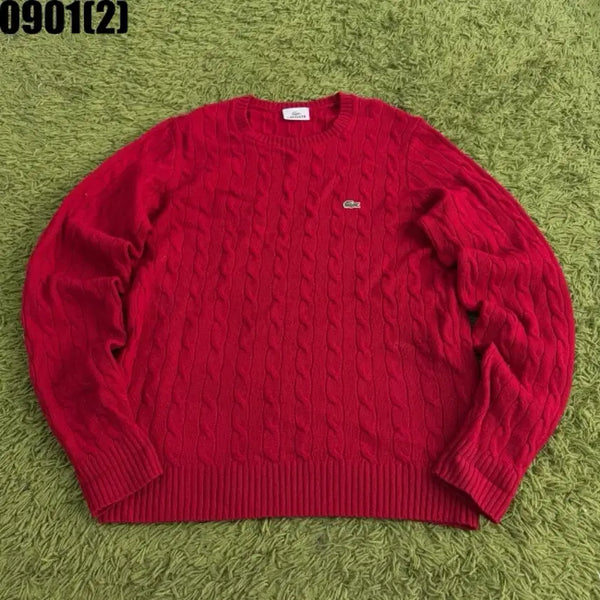 [BUNJANG] Lacoste Cable Knit Sweater Red S / 라코스테 케이블 니트 스웨터 레드 S 0901