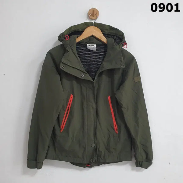 [BUNJANG] HEAD Khaki Hooded Zip-Up Jacket / 헤드 후드 집업 자켓 카키 90
