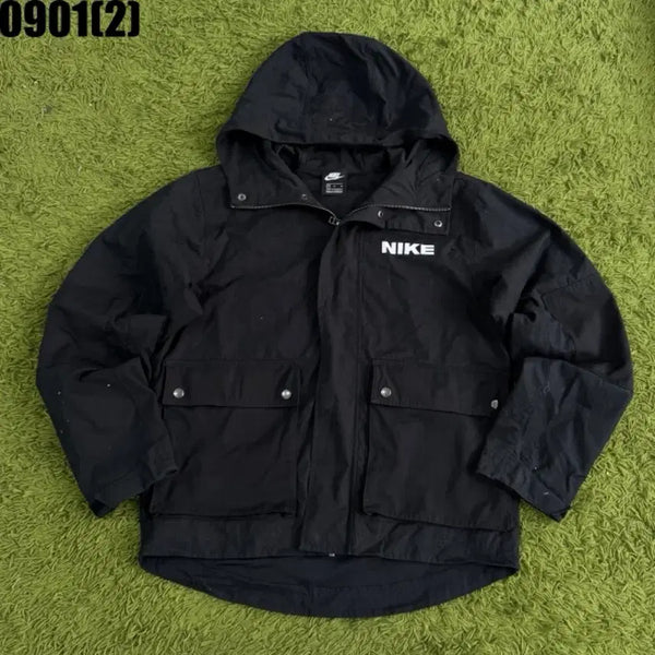 [BUNJANG] Nike Black Hooded Windbreaker Jacket M / 나이키 후드 바람막이 자켓 블랙 M 0901