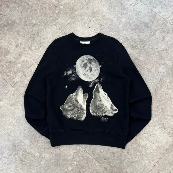 [BUNJANG] Ami Moonlight Wolf Sweatshirt / Ami 문라이트 울프 맨투맨 #csz1162