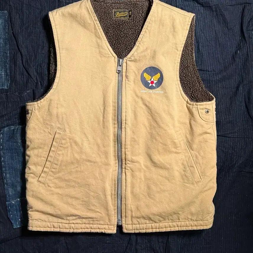 [BUNJANG] Swellmob A.A.F. Lining Vest Beige / 스웰맙 A.A.F 라이닝 베스트 베이지 40