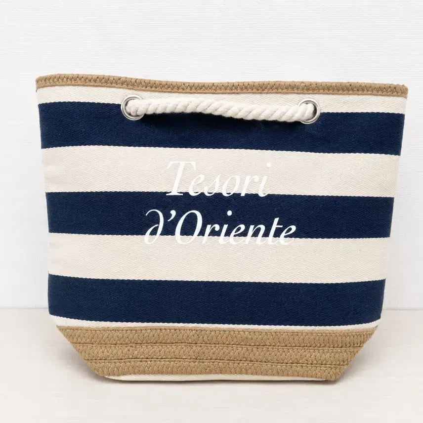 [BUNJANG] Striped Rattan Tote Bag / 줄무늬 라탄 토트백