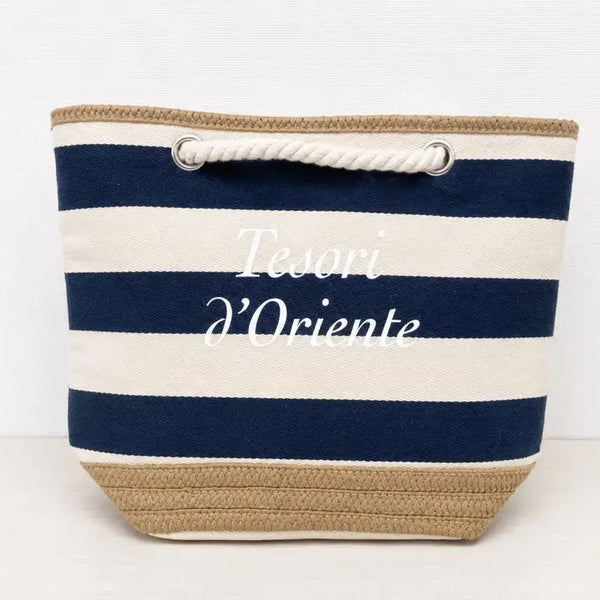 [BUNJANG] Striped Rattan Tote Bag / 줄무늬 라탄 토트백