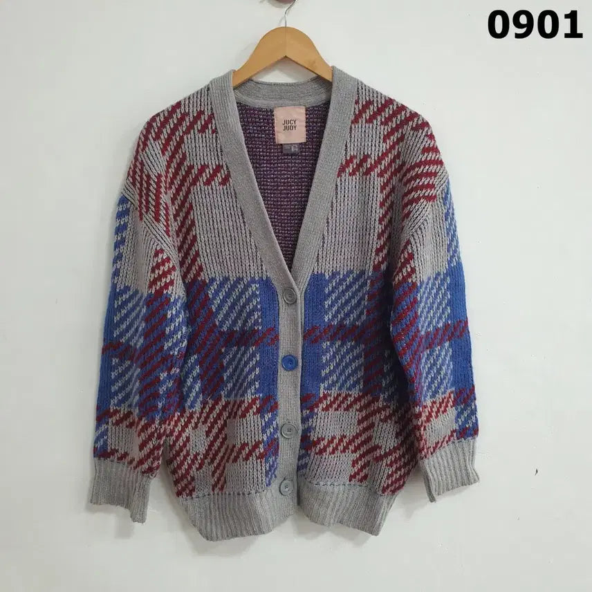 [BUNJANG] Juicy & Judy Check Cardigan / 주시앤주디 체크 가디건 85