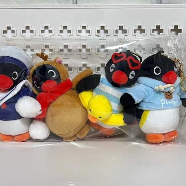 [BUNJANG] Pingu Original Plush Keychain Set (4 Types) / 정품 핑구 인형 키링 4종 세트 새상품
