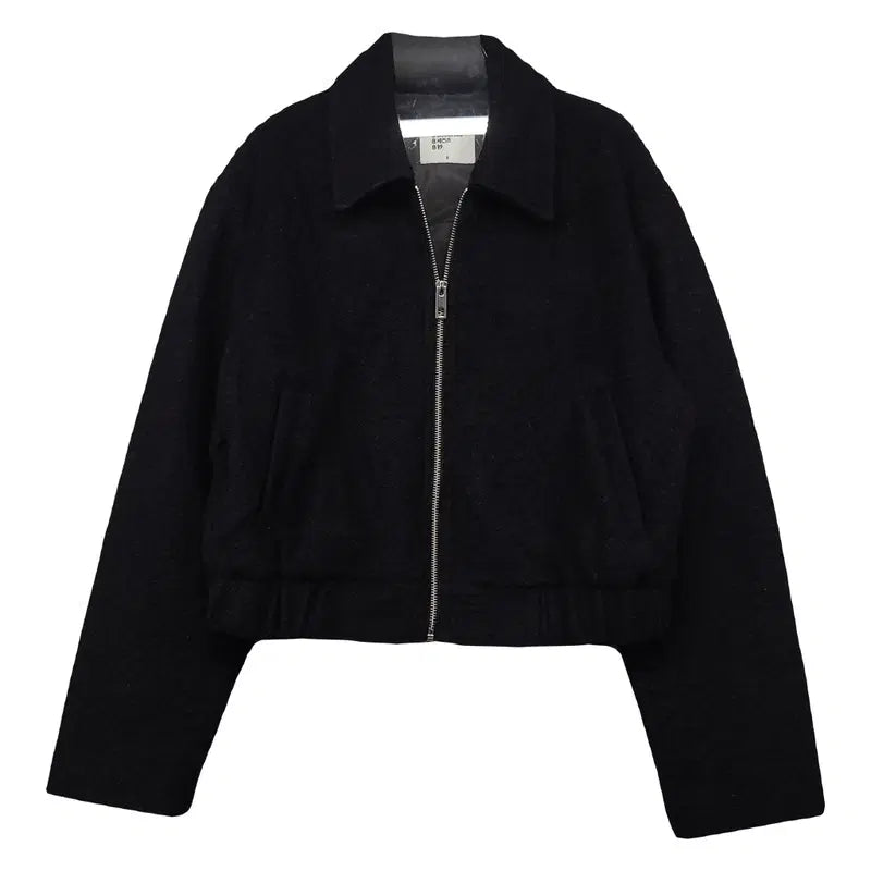 [BUNJANG] 8seconds Black Casual Minimal Zip-Up Jacket / 에잇세컨즈 여성 블랙 캐주얼 미니멀 포켓 집업 자켓 S