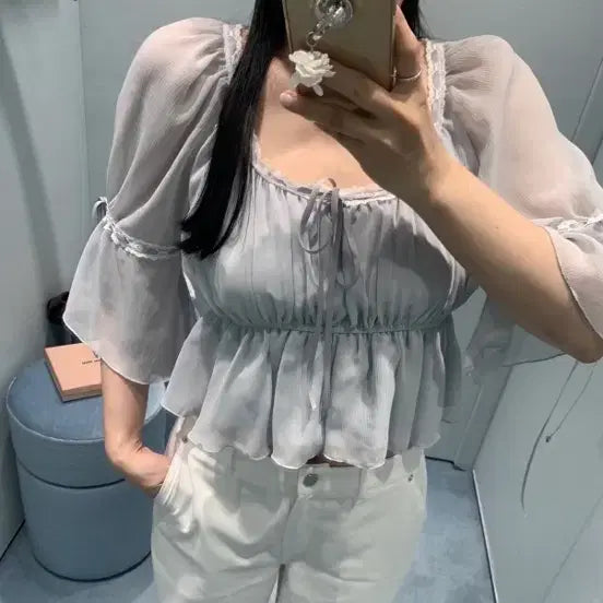 [BUNJANG] La Perle Lace Blouse / 라플리에 레이스 블라우스