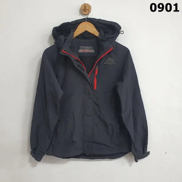 [BUNJANG] Kappa Hooded Windbreaker Jacket Navy X-Small / 카파 후드 바람막이 자켓 네이비 X-SMALL