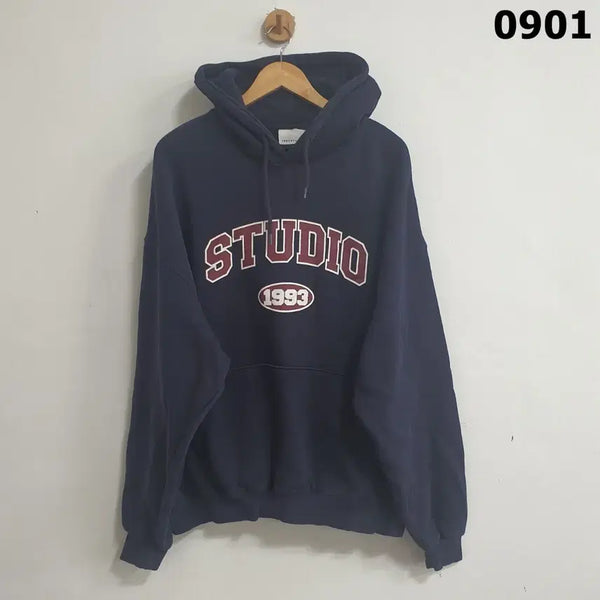 [BUNJANG] 1993 Studio Navy Hoodie L / 1993 스튜디오 후드티 네이비 L