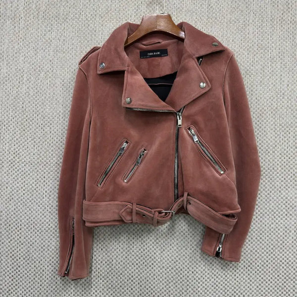 [BUNJANG] ZARA Basic Suede Rider Jacket M / 자라 ZARA 베이직 스웨이드 라이더 자켓 M H03892