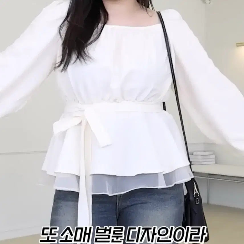 [BUNJANG] Richmood Ishy Layered Ribbon Blouse (Plus Size) / 리치무드 이쉬 레이어드 리본 블라우스 빅사이즈