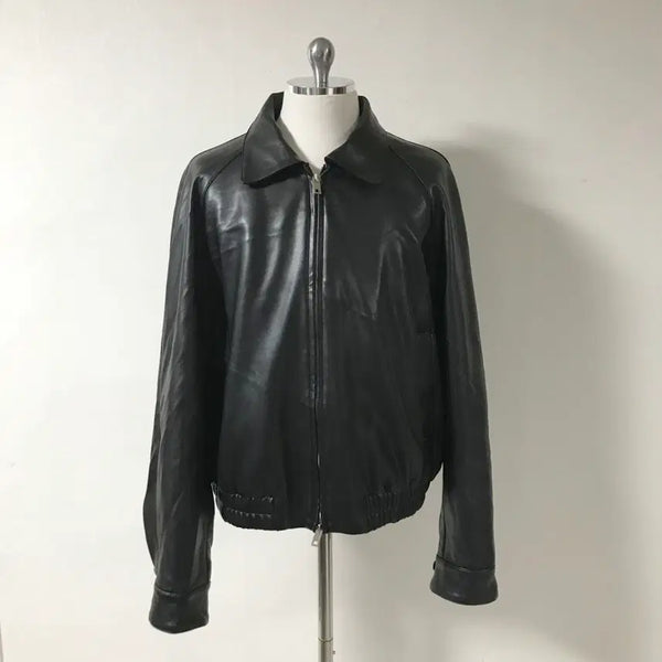 [BUNJANG] La Fille Store Leather Jacket Black / 라퍼지스토어 레더자켓S호호상점