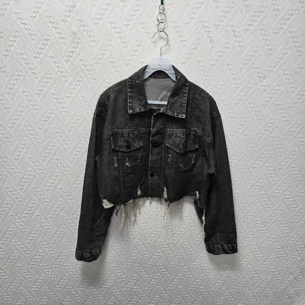 [BUNJANG] Women's Vintage Cropped Denim Jacket / 662 여성 크롭 빈티지 데님 자켓