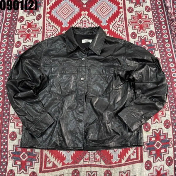 [BUNJANG] Tomboy Black Leather Shirt / 톰보이 블랙 레더 셔츠