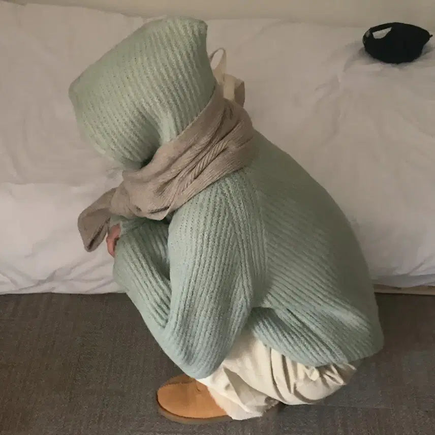 [BUNJANG] Nain Balaclava Knit Set / 나이니 바라클라바 니트 세트