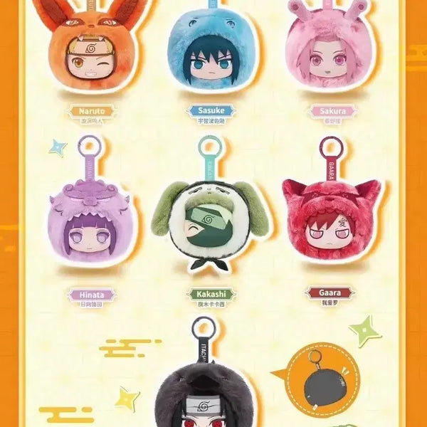 [BUNJANG] Naruto Character Earphone Pouch Plush Keychain Set / 나루토 이어폰 파우치 인형 키링 공구