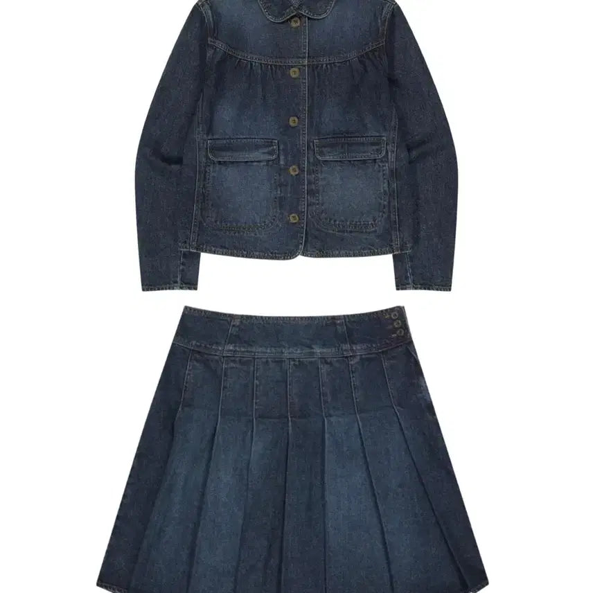 [BUNJANG] Coyseio Deep Denim Jacket Skirt Set / 코이세이오 딥 데님 자켓 스커트 양도 판매 coyseio