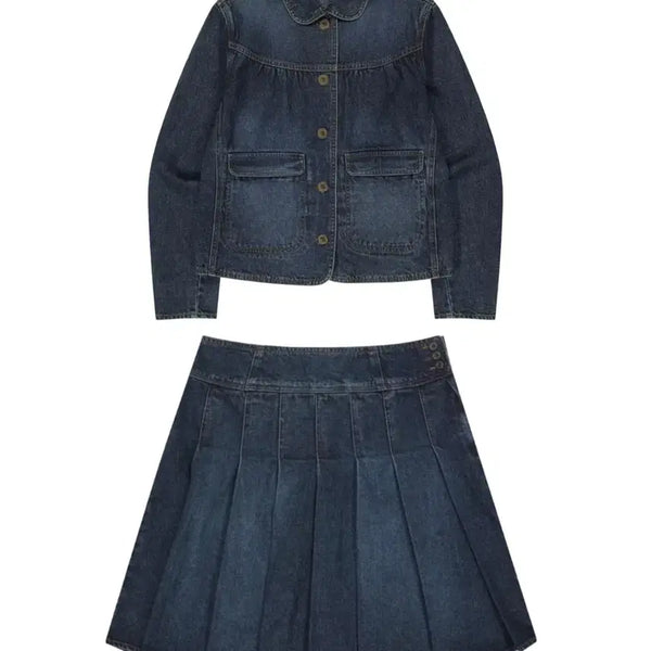 [BUNJANG] Coyseio Deep Denim Jacket Skirt Set / 코이세이오 딥 데님 자켓 스커트 양도 판매 coyseio