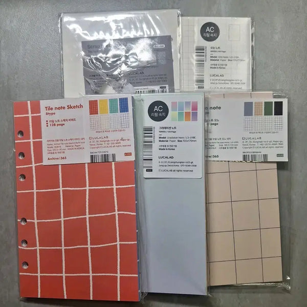 [BUNJANG] Luca Lab A6 6-Hole Binder Inserts - Tile & Grid Pattern / 루카랩 A6 6공 다이어리 속지 타일속지 모눈속지 그라데이션 다꾸처분 다꾸용품