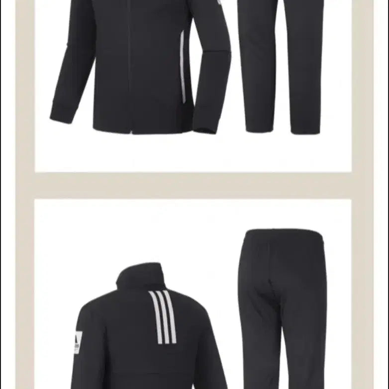 [BUNJANG] Adidas Training Set Black Brushed Cotton / 아디다스 트레이닝 세트 블랙 기모 90