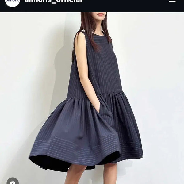 [BUNJANG] Aimons Pinstripe Dress / Aimons 에몽 핀스트라이프 원피스 드레스